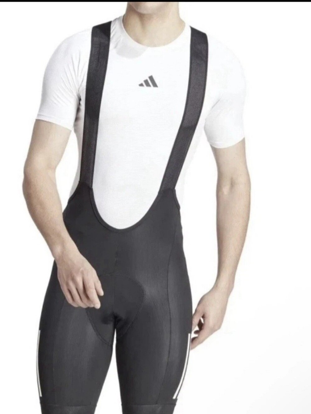 adidas ESSENTIALS 3 Stripes Padded Cycling BIB Shorts $140 MSRP IP2676 Sz Medium